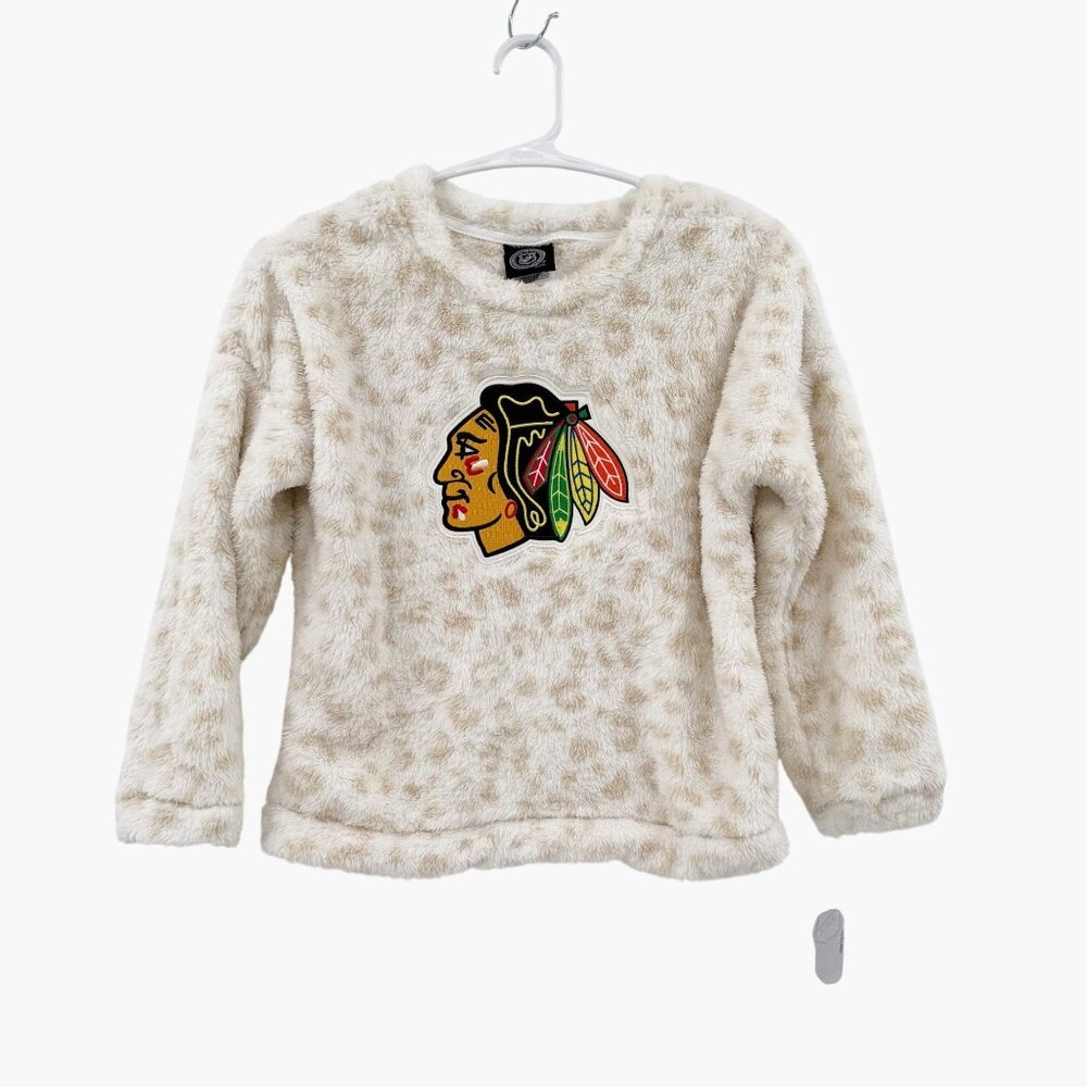 NEW Girls Blackhawks Soft Fleece Sweatshirt - Cream